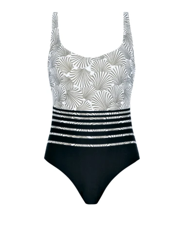 Costum de baie , EVA, alb/negru, 38C