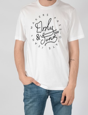 Tricou Only, alb, L