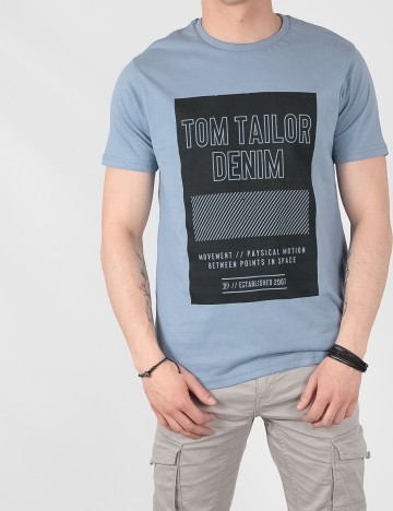 Tricou Tom Tailor, bleu, M