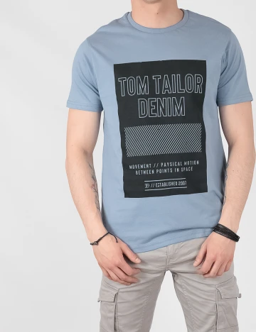 Tricou Tom Tailor, bleu, M