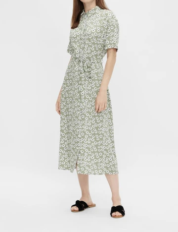 Rochie Pieces, verde, XS