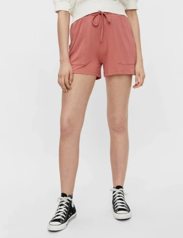 Pantaloni scurti Pieces, roz pudra, S