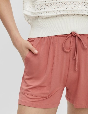 Pantaloni scurti Pieces, roz pudra, S