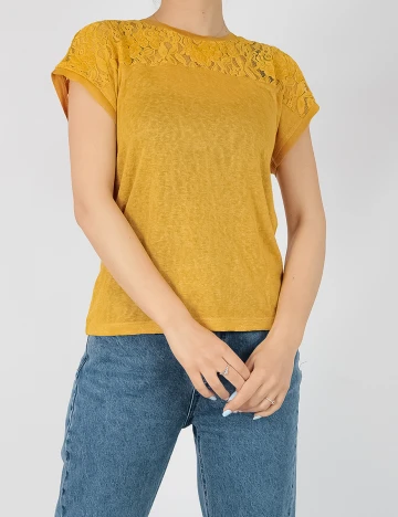 Tricou Only, galben, S Galben