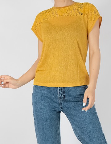 Tricou Only, galben, S