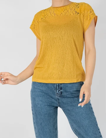 Tricou Only, galben, S Galben