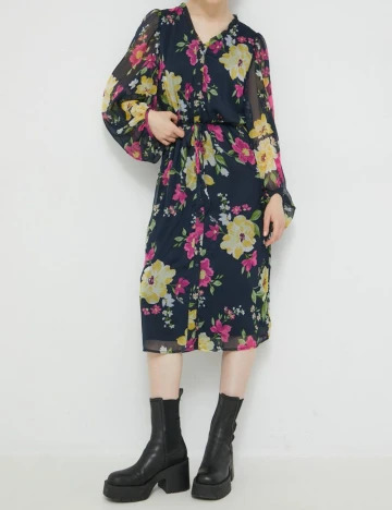 Rochie medie Vila, bleumarin Albastru