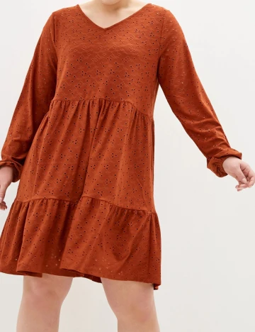 Rochie Only Carmakoma, caramiziu, 50/52