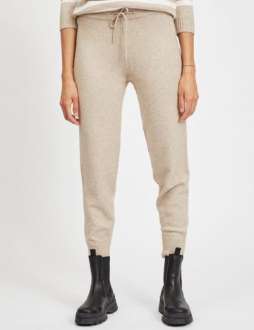 Pantaloni Vila, crem, M