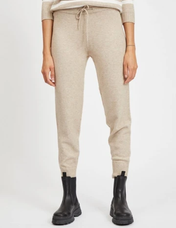 Pantaloni Vila, crem, M