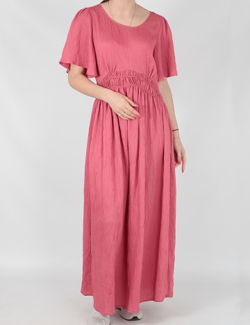 Rochie medie Vila, roz pudra inchis, 38