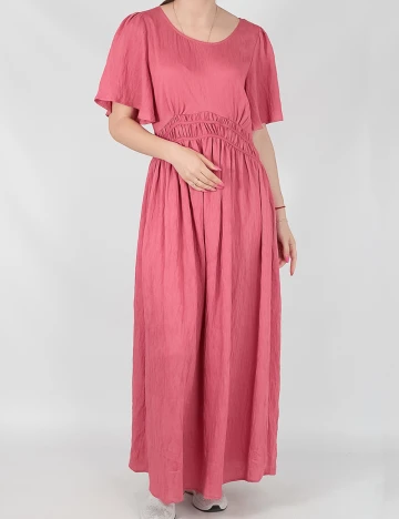 Rochie medie Vila, roz pudra inchis, 38 Roz