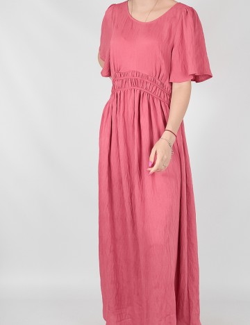 Rochie medie Vila, roz pudra inchis, 38