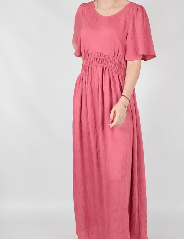 Rochie medie Vila, roz pudra inchis, 38 Roz