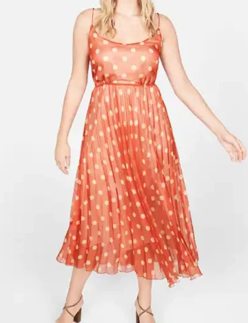 Rochie medie Mango, caramiziu, L