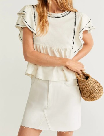 Bluza Mango, alb, M
