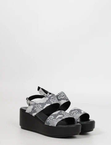 Sandale cu platforma INUOVO, imprimeu sarpe, 40 Negru