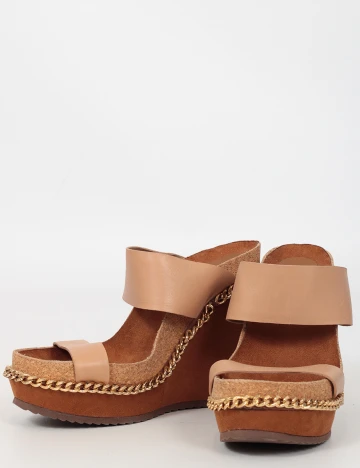 Sandale cu platforma DUMOND, crem, 40