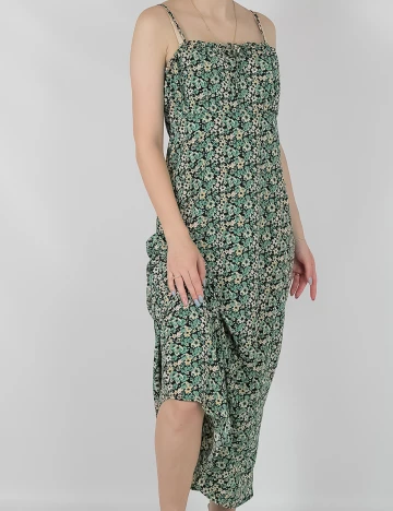 Rochie Lunga Only, verde floral, S Verde