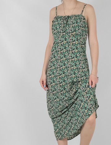 Rochie Lunga Only, verde floral, S