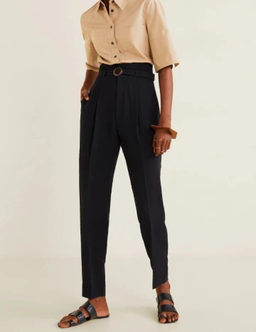 Pantaloni Mango, negru, 34 Negru