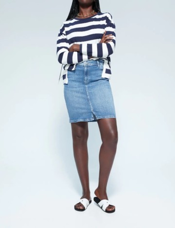 Fusta Mango, albastru, L