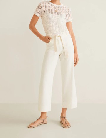 Pantaloni Mango, crem, 36