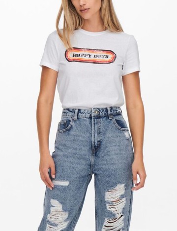 Tricou Only, alb, M