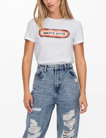 Tricou Only, alb, M