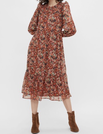 Rochie Medie Pieces, maro, M