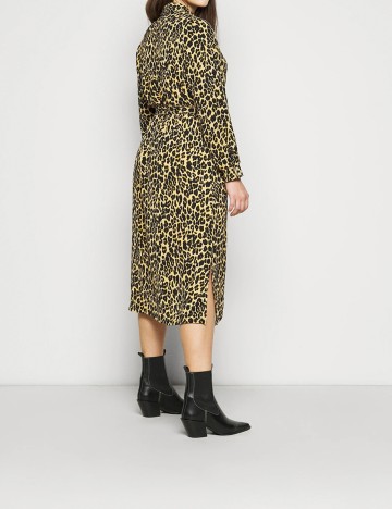 Rochie medie Pieces, animal print, S