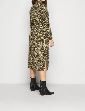 Rochie medie Pieces, animal print, S