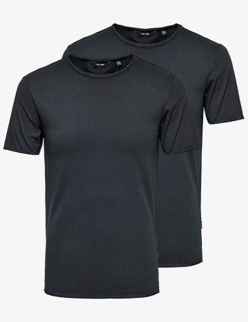 Set Tricouri Only, gri petrol, XL