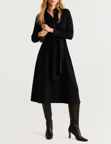 Rochie medie Mango, negru, S Negru