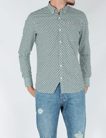 Camasa N.Z.A NEW ZEALAND AUCKLAND, verde inchis, S Verde