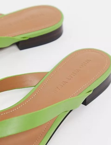 Slapi WHO WHAT WEAR, verde, 36