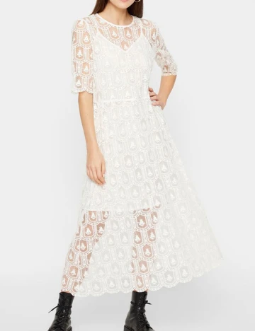Rochie Pieces, alb, M