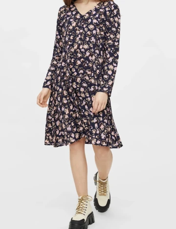 Rochie scurta Pieces, bleumarin, XS