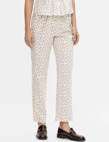 Pantaloni de pijama Pieces, alb, M