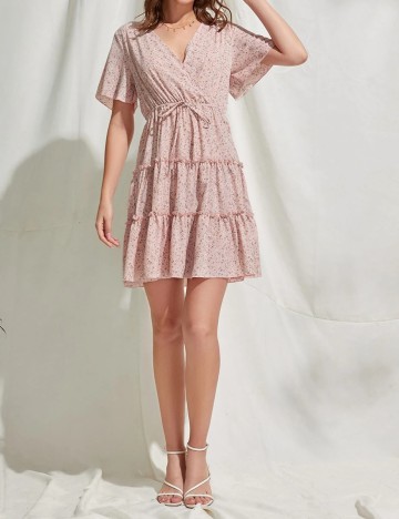 Rochie scurta Romwe, roz, XS