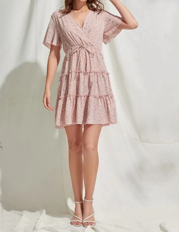 Rochie scurta Romwe, roz, XS