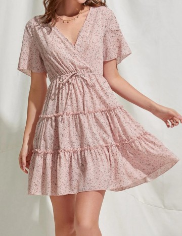 Rochie scurta Romwe, roz, XS