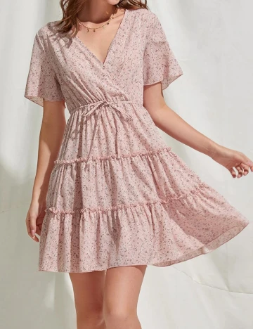 Rochie scurta Romwe, roz, XS