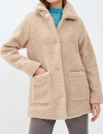 Palton Only, crem, S