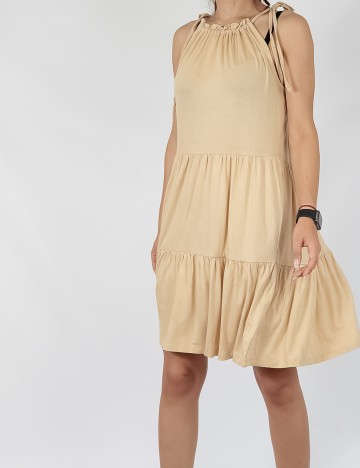 Rochie scurta Pieces, crem, M