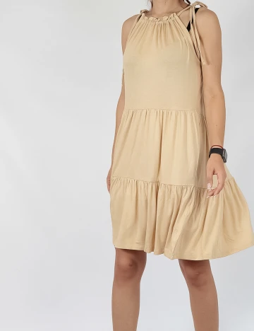 Rochie scurta Pieces, crem, M Crem