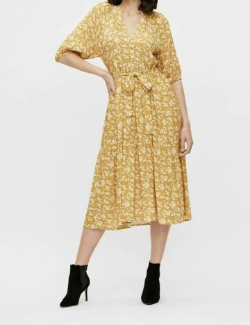 Rochie medie Object, mustar, 42