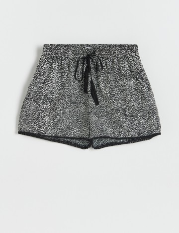 Pantaloni scurti Reserved, alb/negru, 34