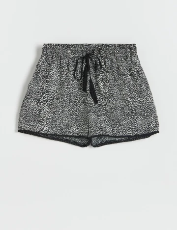 Pantaloni scurti Reserved, alb/negru, 34