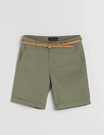 Pantaloni scurti Reserved, kaki inchis, 34 Verde